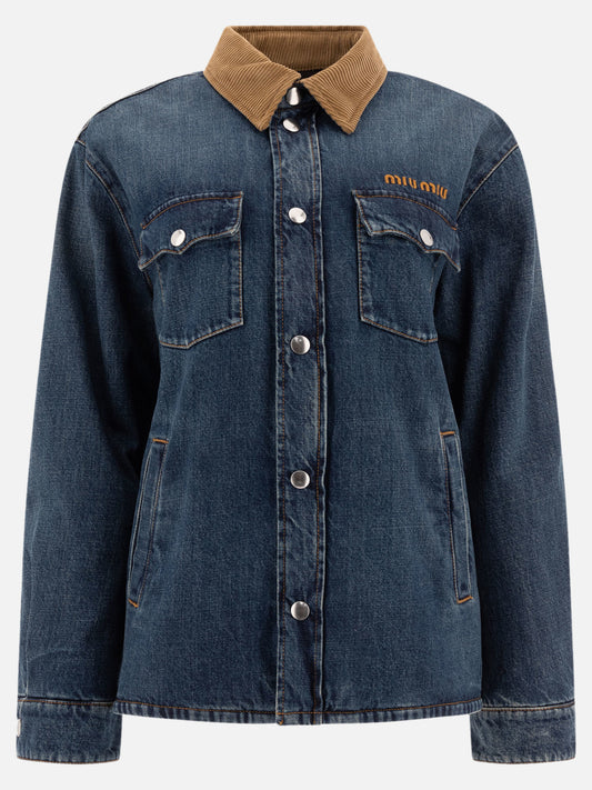 Down jackets Logo  Blue - Miu Miu Women | PLP | VIETTI Online Store 
