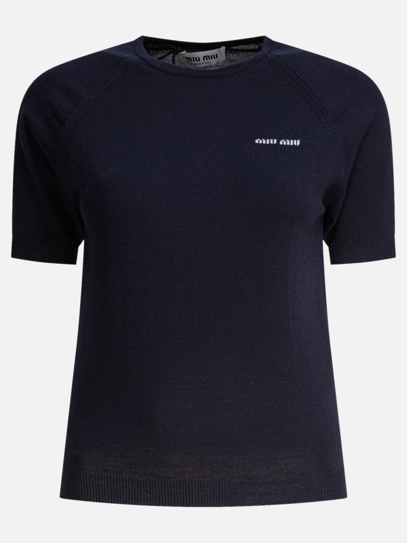 Crewneck sweaters Logo  Blue - Miu Miu Women | PDP | VIETTI Online Store | Zoom-Modal

