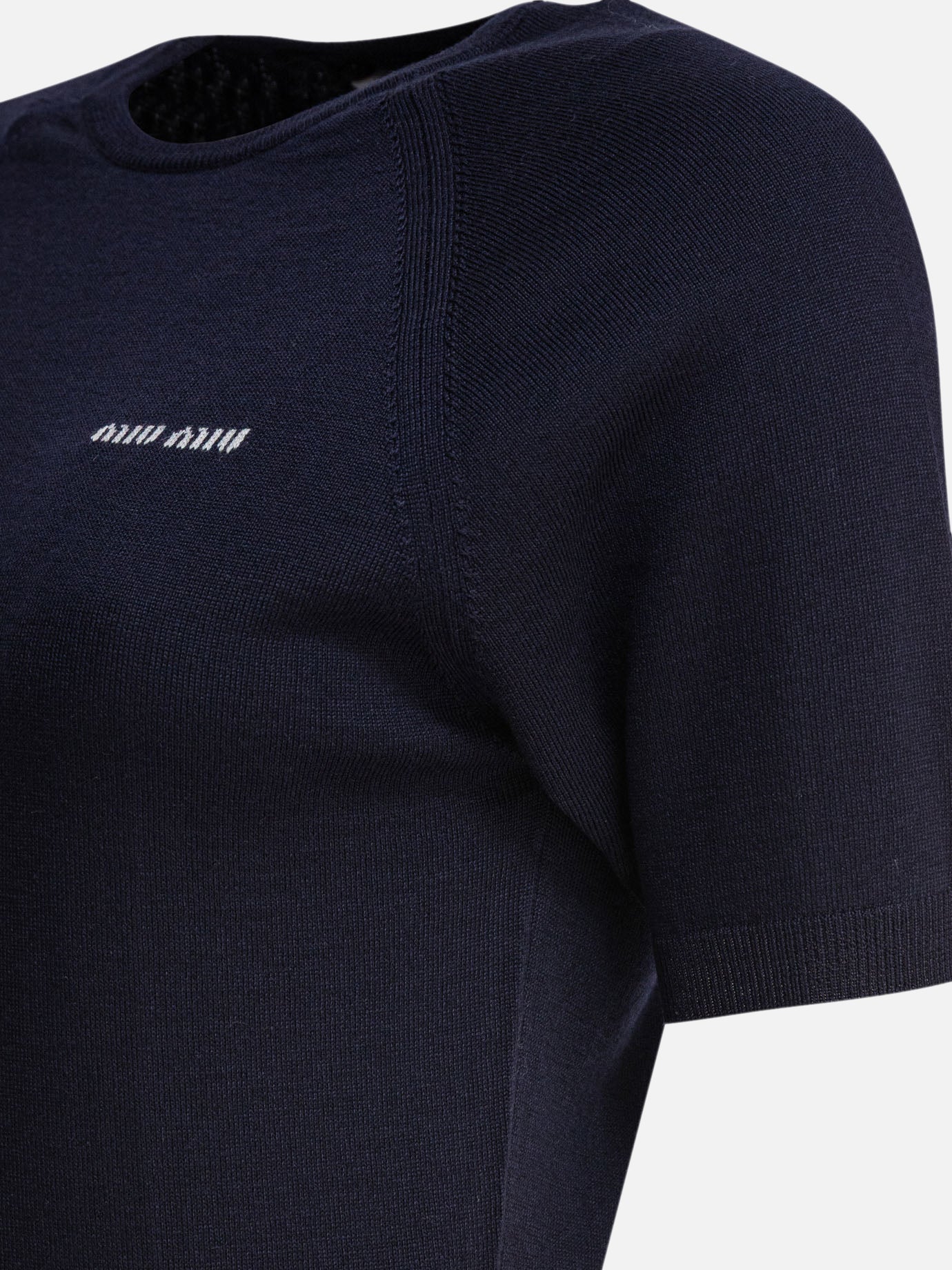 Crewneck sweaters Logo  Blue - Miu Miu Women | PDP | VIETTI Online Store | Zoom-Modal_4
