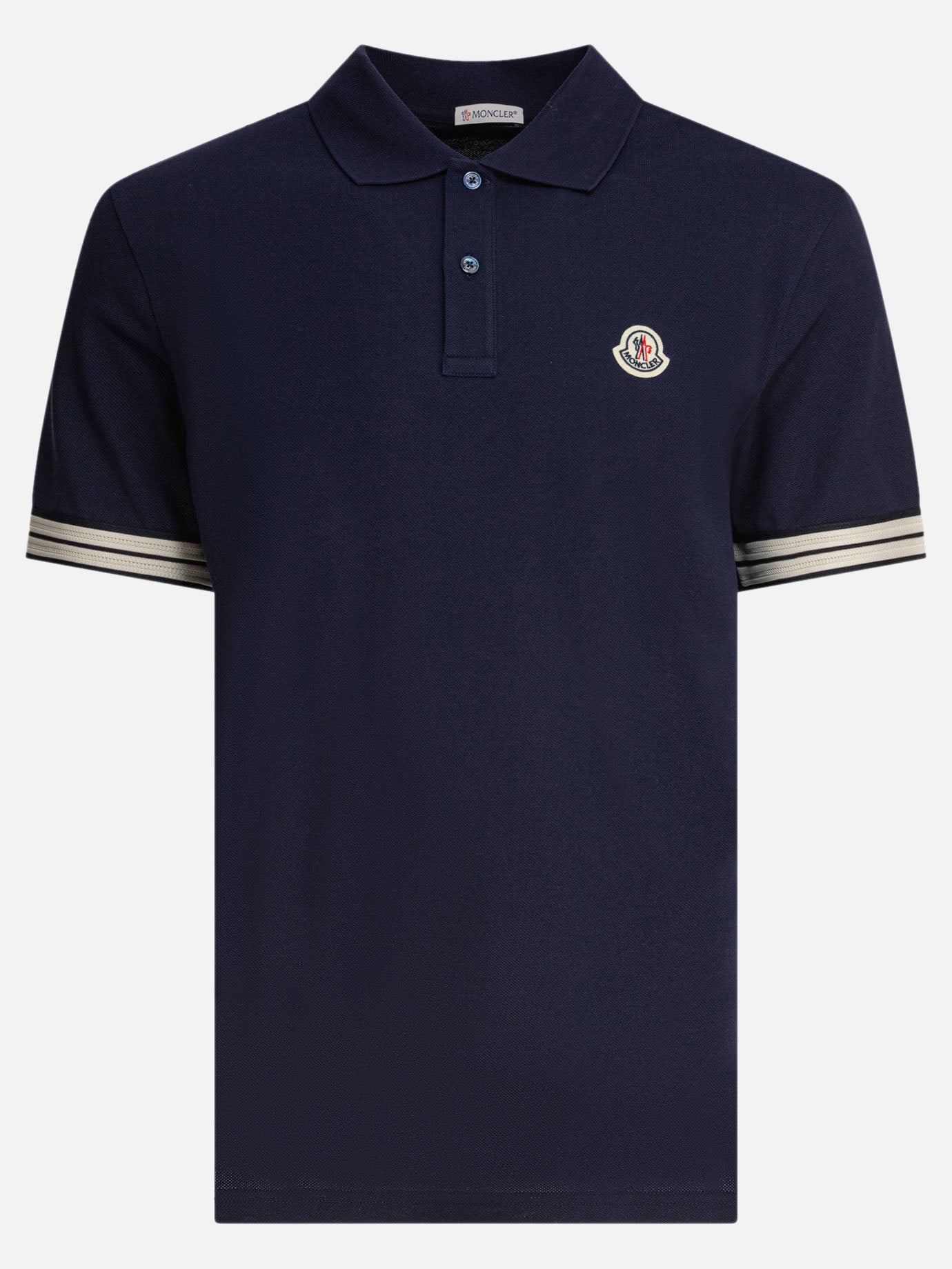 Polo shirts with buttons Logo  Blue - Moncler Men | PDP | VIETTI Online Store | Zoom-Modal
