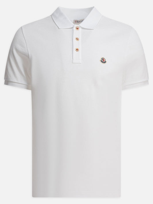 Moncler Cotton pique polo shirt with logo patch 18658619_S White 1