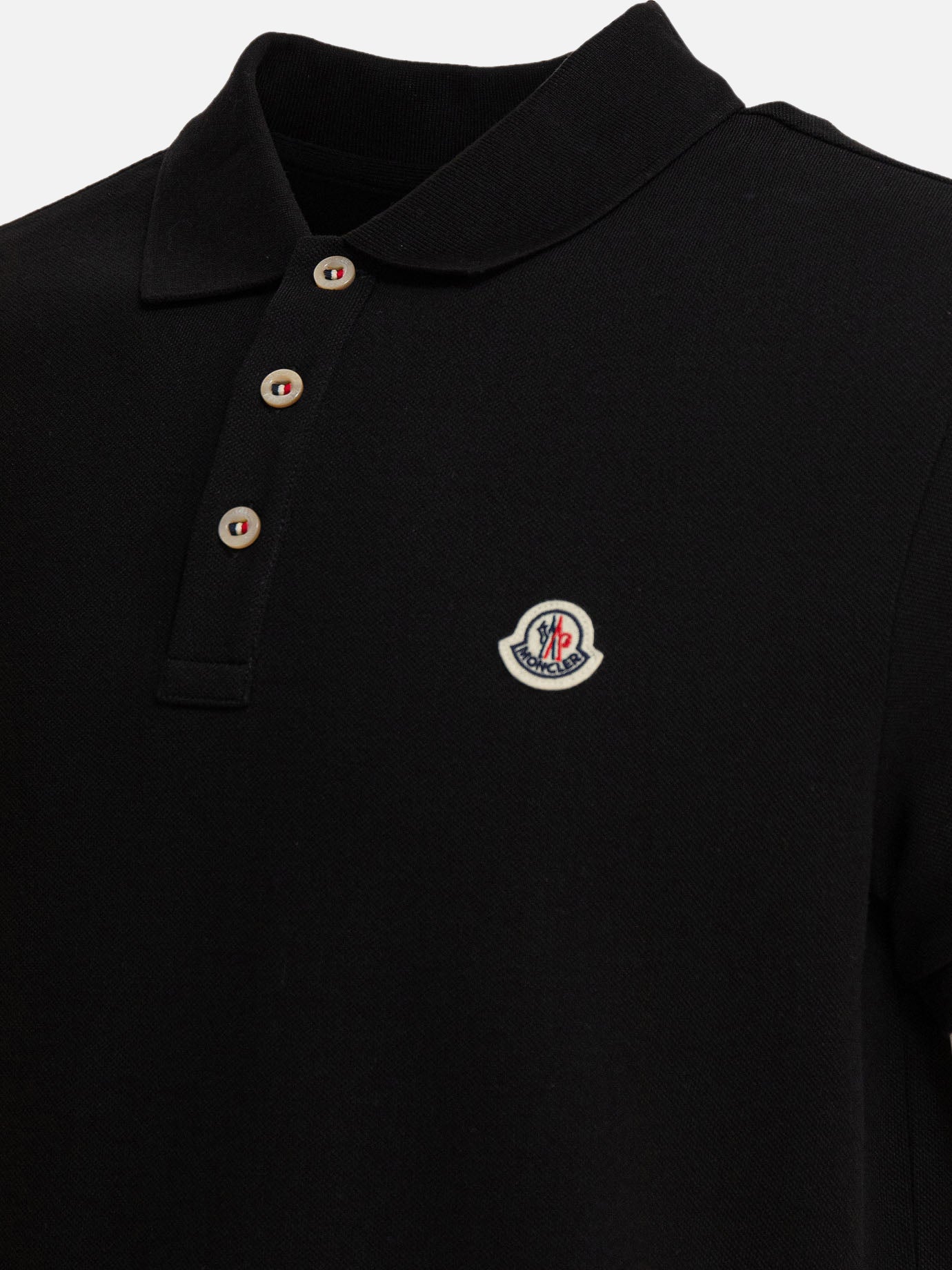 Moncler Cotton pique polo shirt with logo patch 18191415_S Black thumbnail_4
