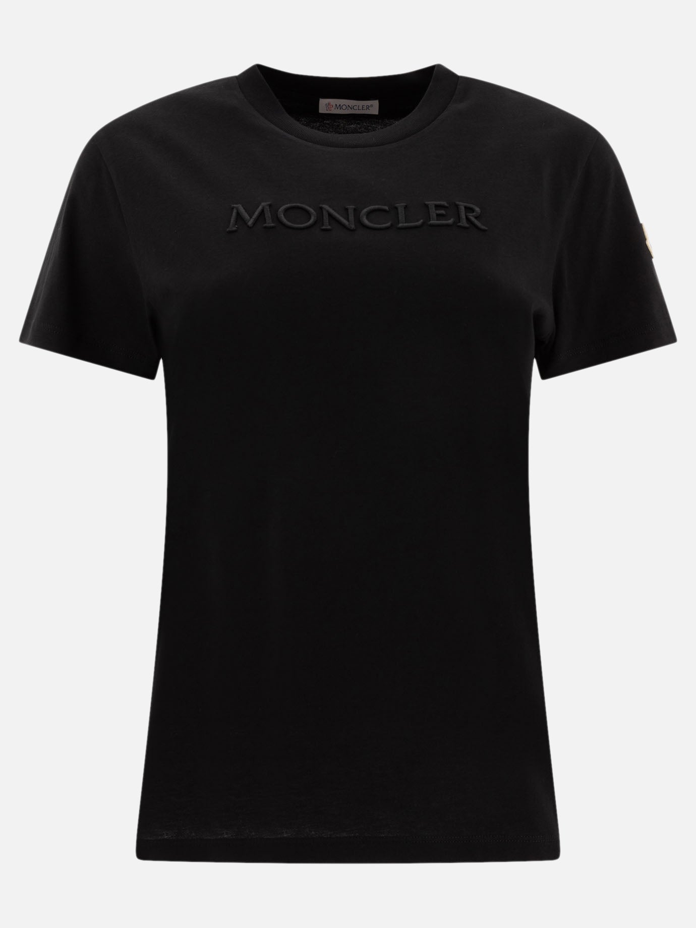 Moncler T-shirt with tone-on-tone logo Black