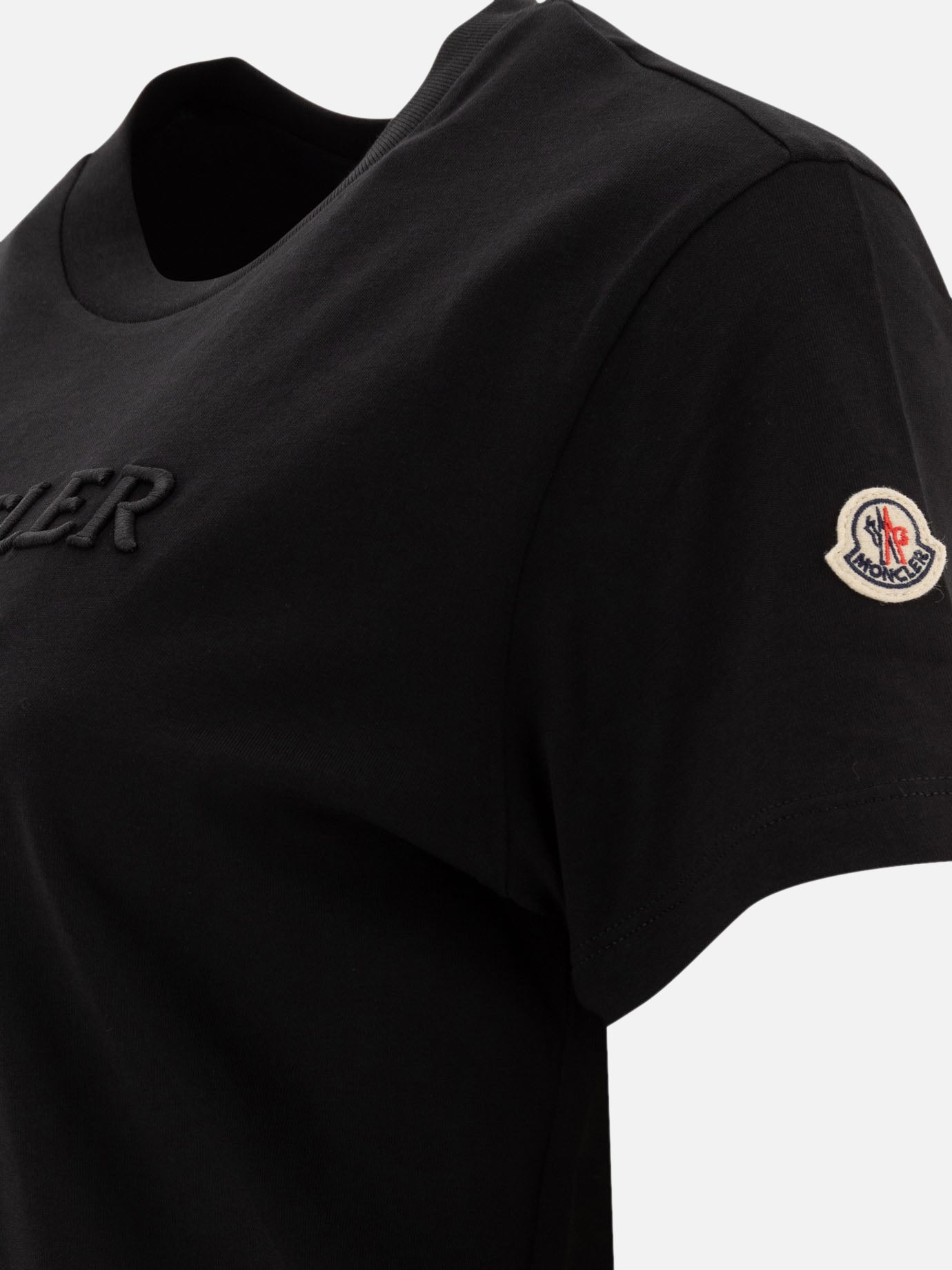 Moncler T-shirt with tone-on-tone logo Black