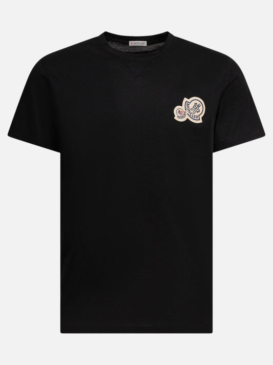 Moncler T-shirt with double logo patch 14342519_S Black 1