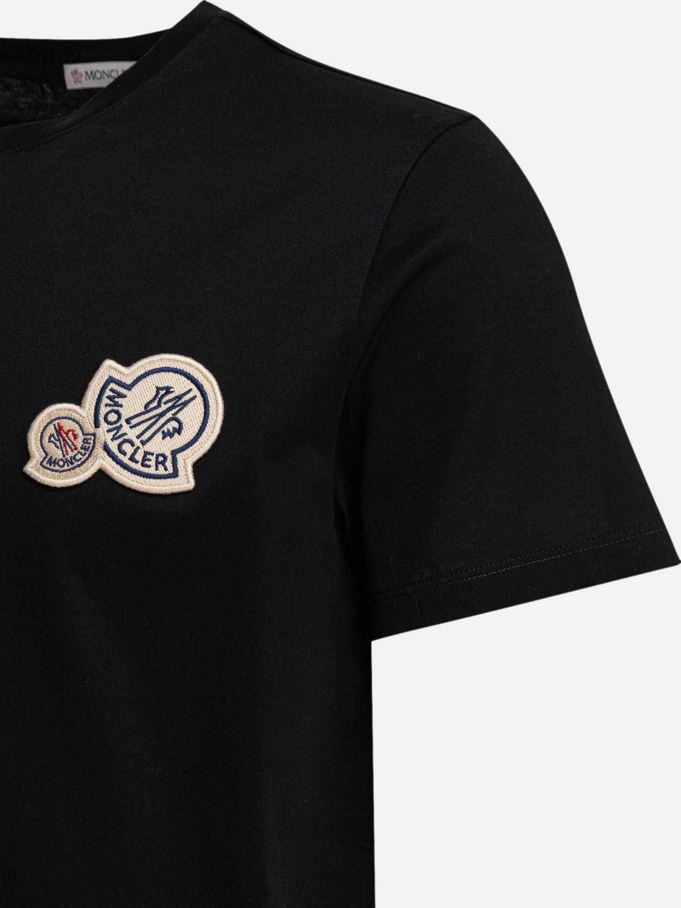 Moncler T-shirt with double logo patch Black