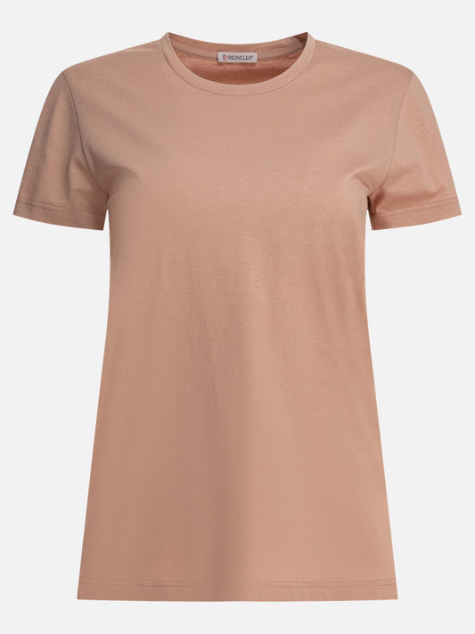 Moncler T-shirt with logo patch 19986806_XS Pink 1