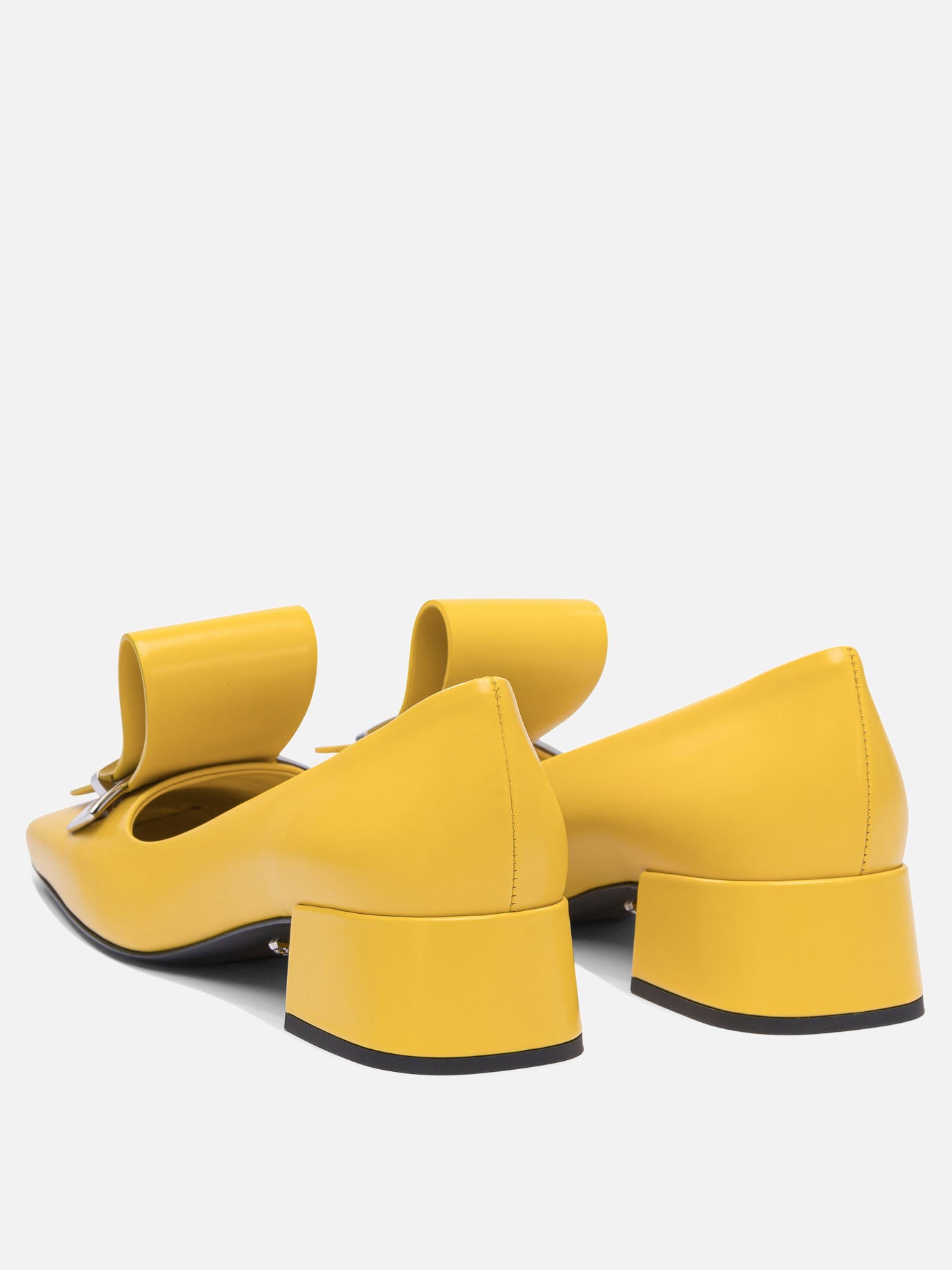 Prada Brushed leather pumps 35 mm Yellow