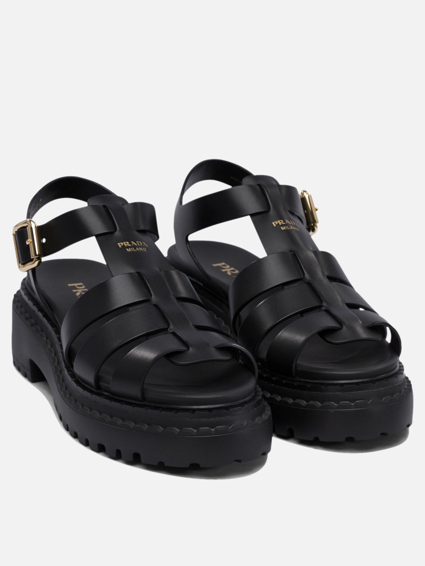 Prada Leather sandals 16083918_36 Black thumbnail_2