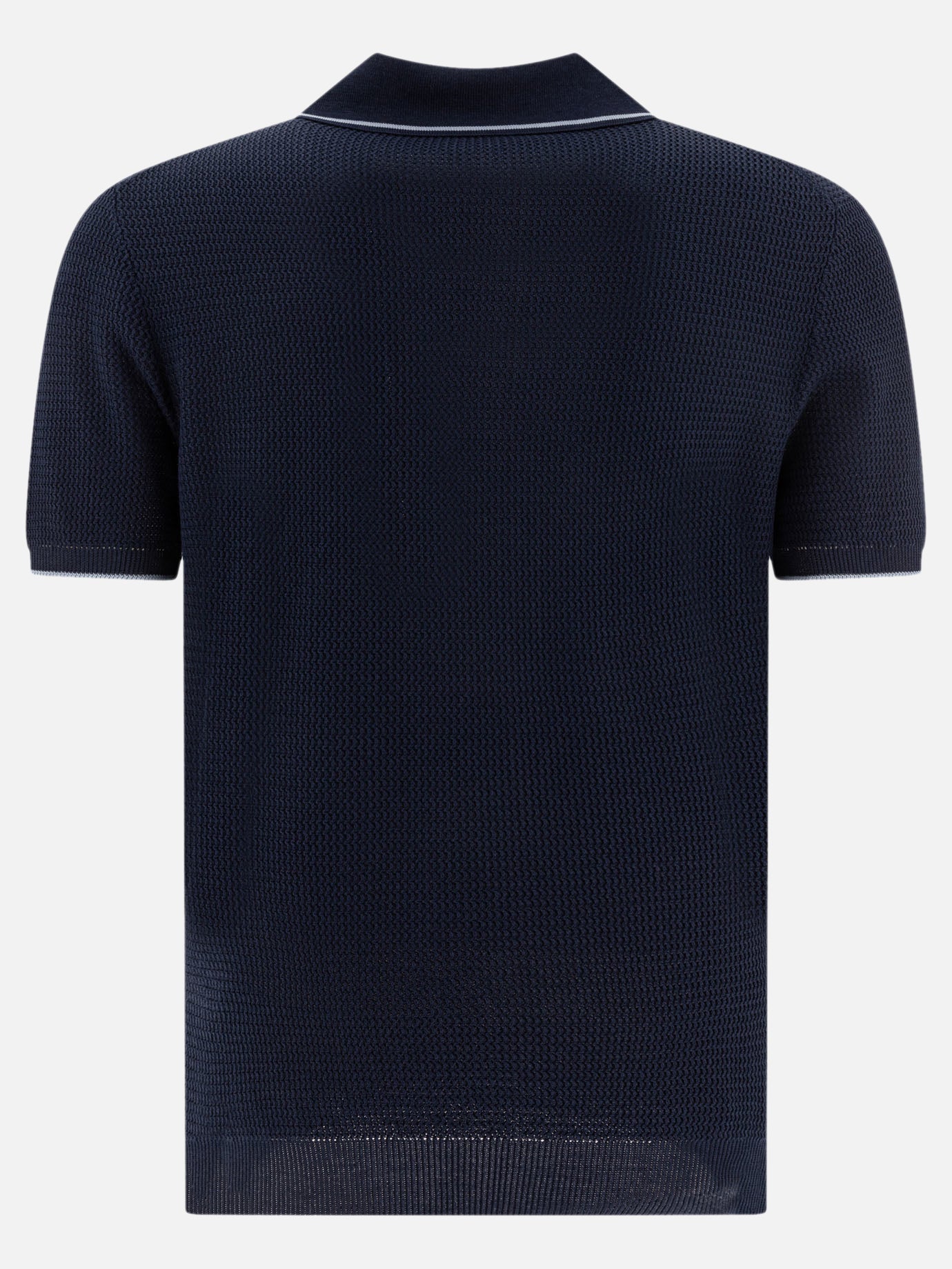 Prada Silk and cotton polo shirt 19595206_50 Blue thumbnail_2