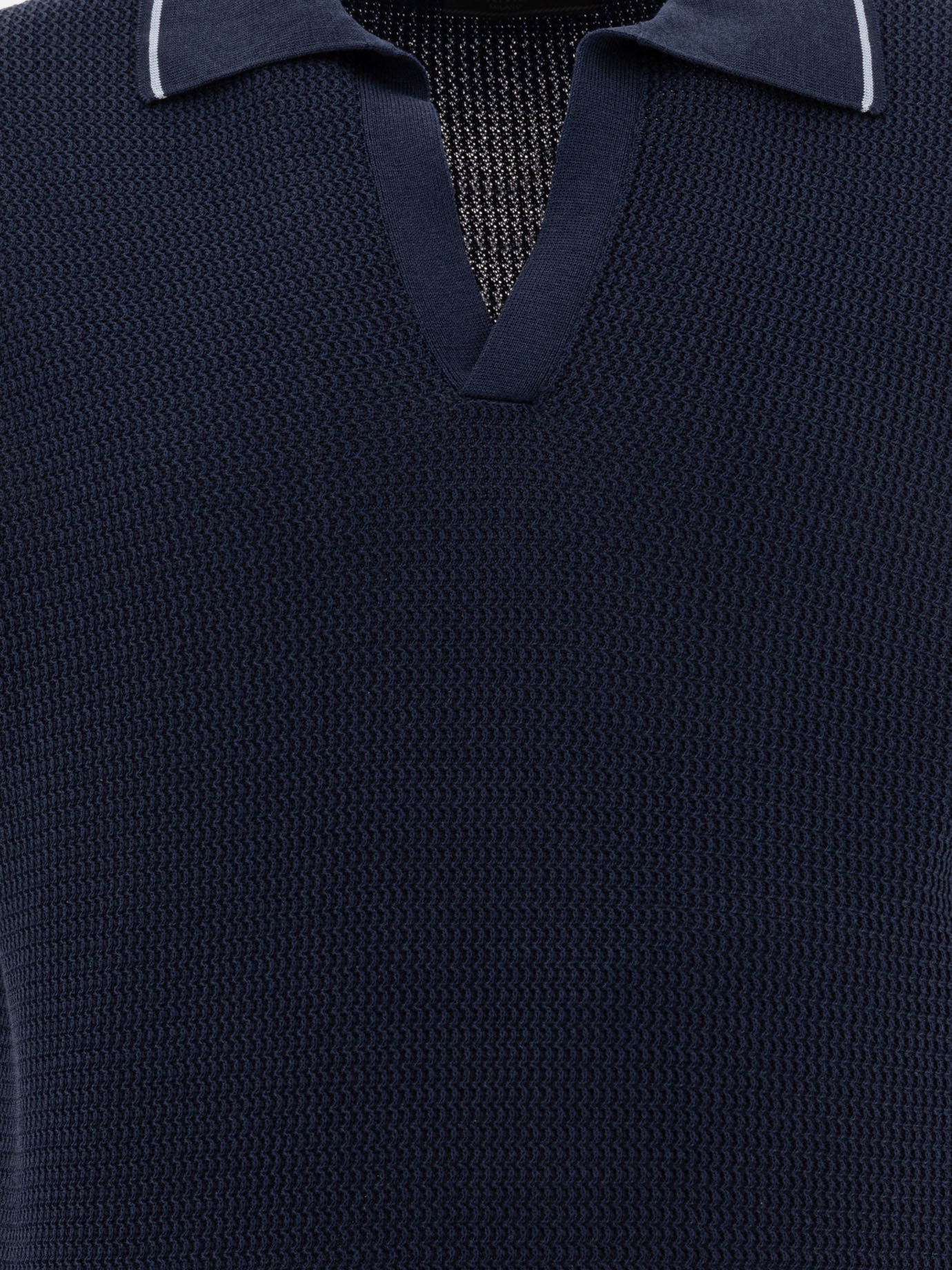 Prada Silk and cotton polo shirt 19595206_50 Blue thumbnail_3
