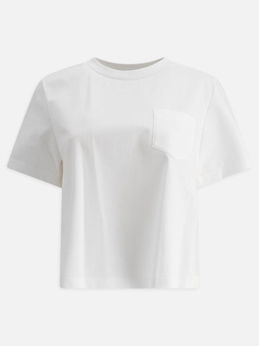 Sacai Cotton jersey and nylon twill T-shirt 19649063_2 White 1