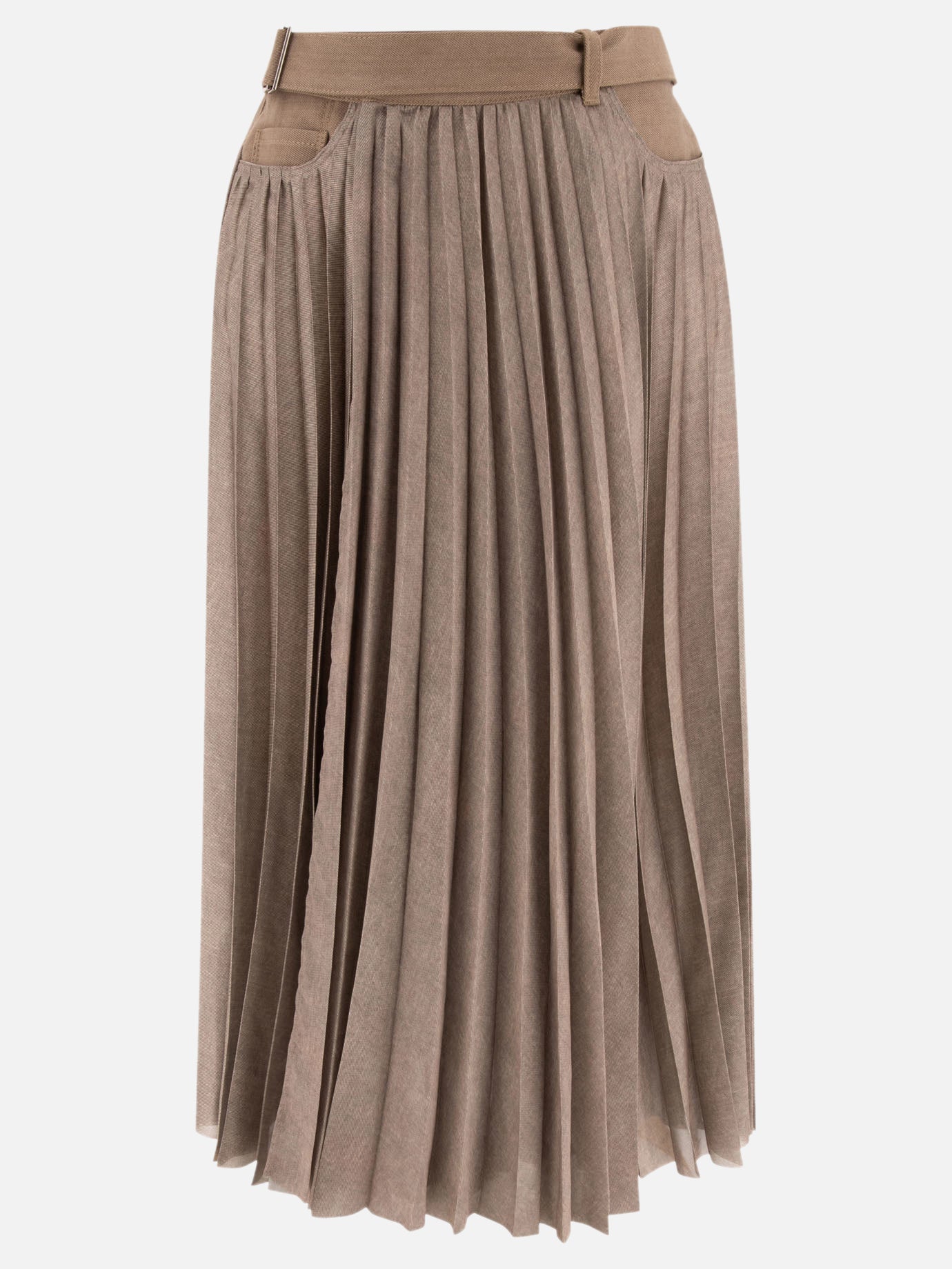 Sacai Pleated skirt 12671031_3 Beige thumbnail_1