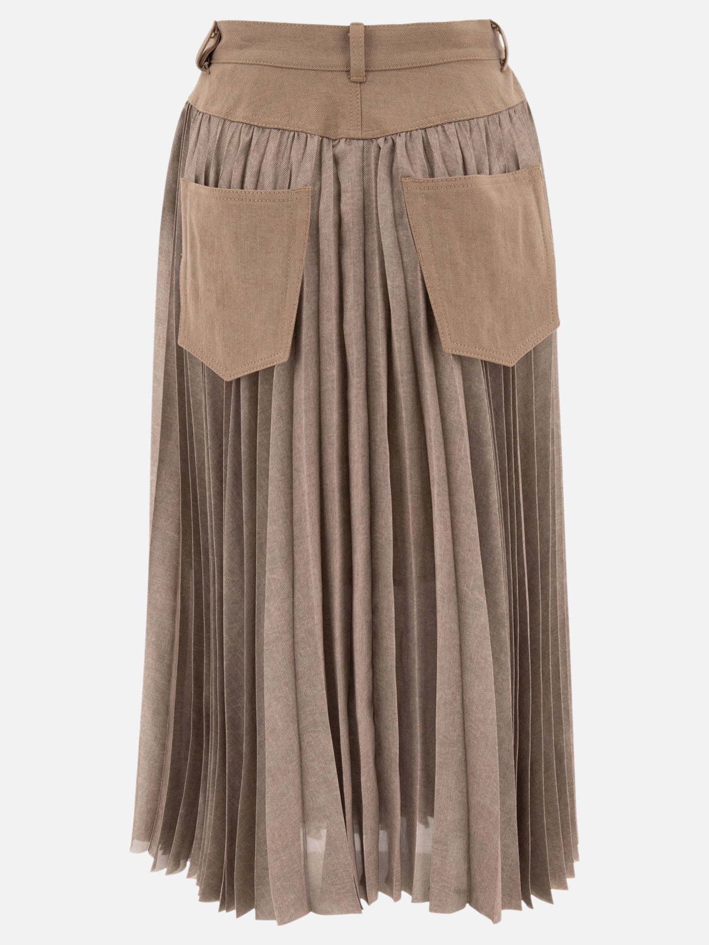 Sacai Pleated skirt 12671031_3 Beige thumbnail_2