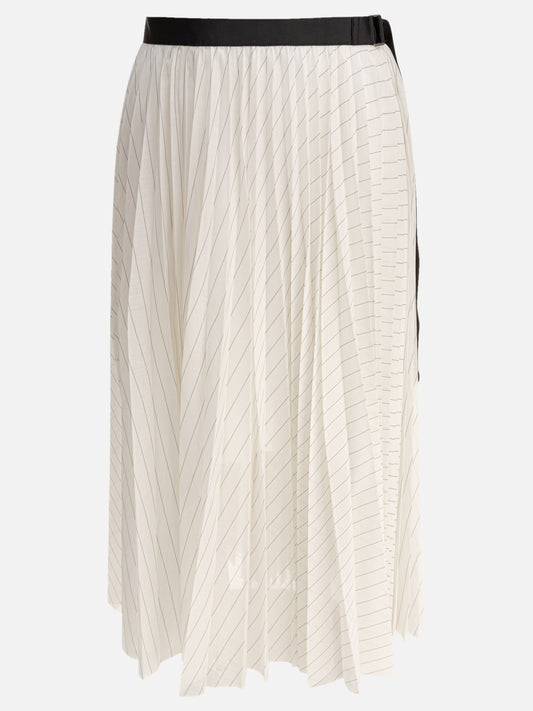 Sacai Pleated skirt 18048640_2 White 1