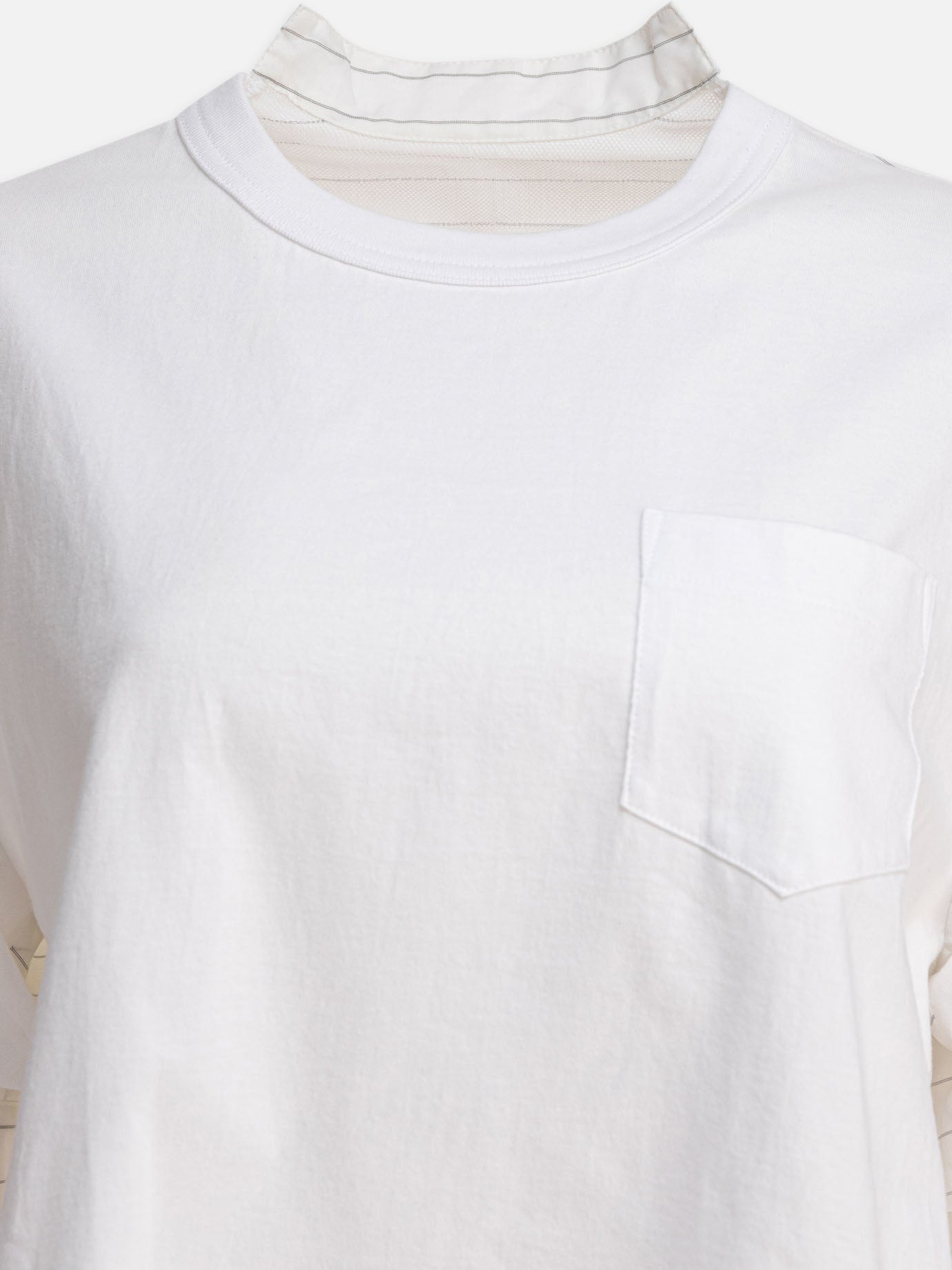 Crewneck t-shirts Striped  White - Sacai Women | PDP | VIETTI Online Store | Zoom-Modal_3
