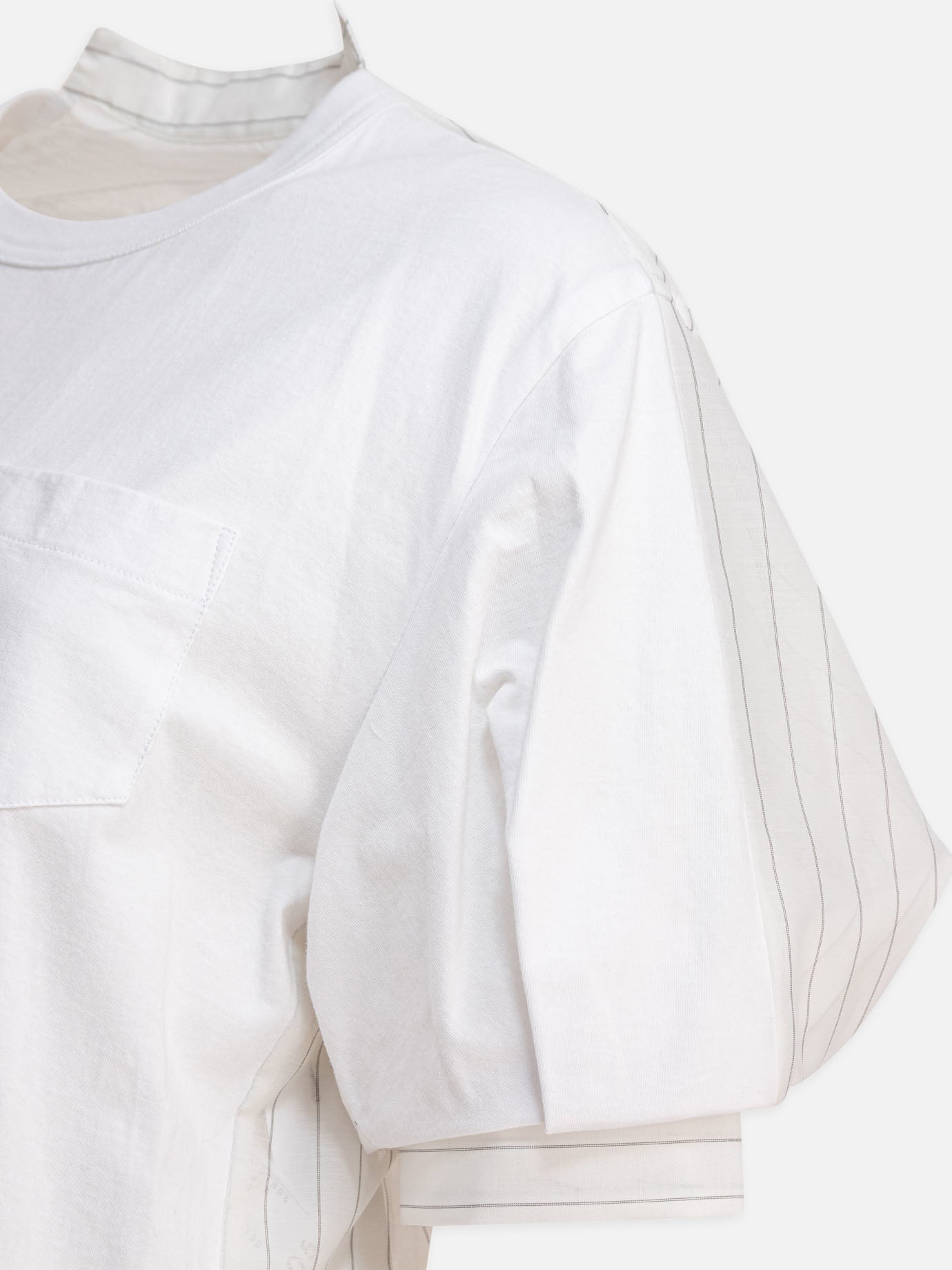 Crewneck t-shirts Striped  White - Sacai Women | PDP | VIETTI Online Store | thumbnail_4