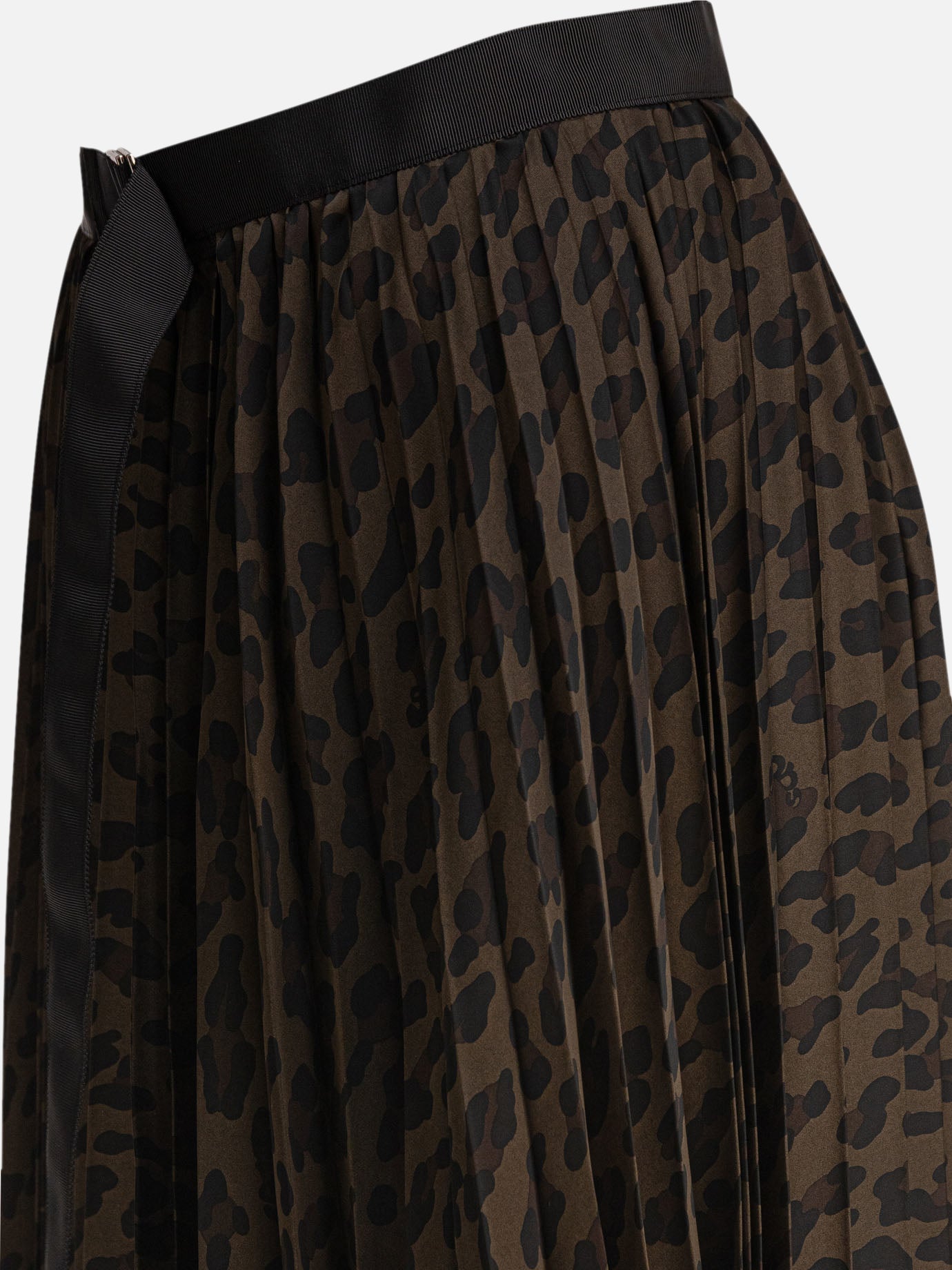 Sacai Leopard skirt Brown
