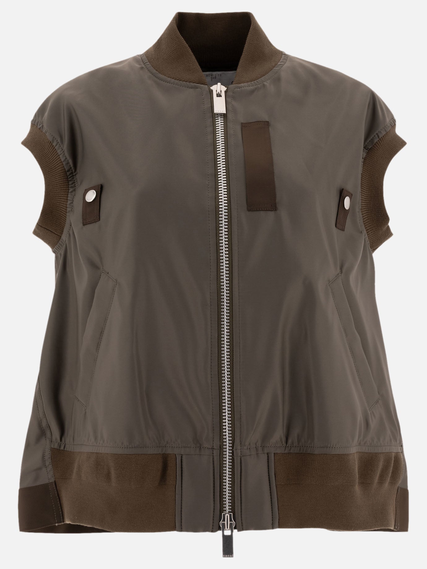 Vest jackets Solid colour  Green - Sacai Women | PDP | VIETTI Online Store | thumbnail
