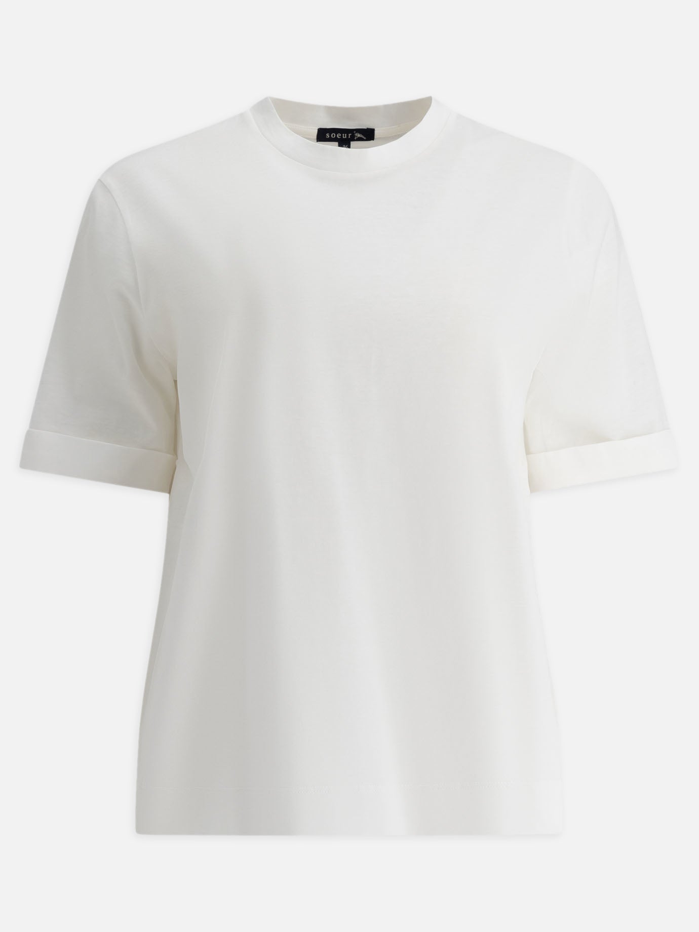 Crewneck t-shirts Solid colour  White - Soeur Women | PDP | VIETTI Online Store | thumbnail