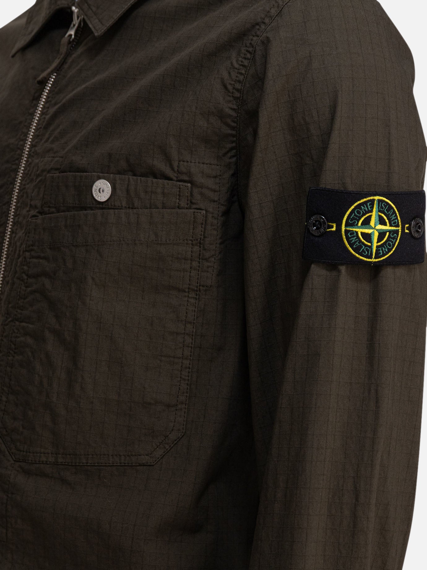 Stone Island Organic cotton ripstot stretch overshirt 20664475_M Green thumbnail_4