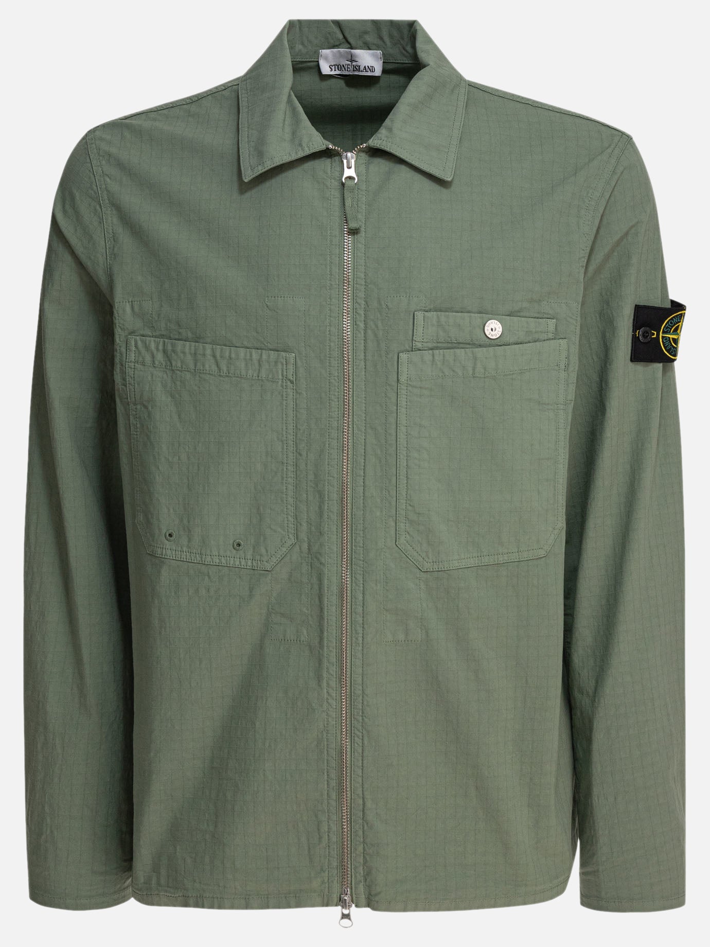Stone Island Organic cotton ripstot stretch overshirt 15964821_M Green thumbnail_1