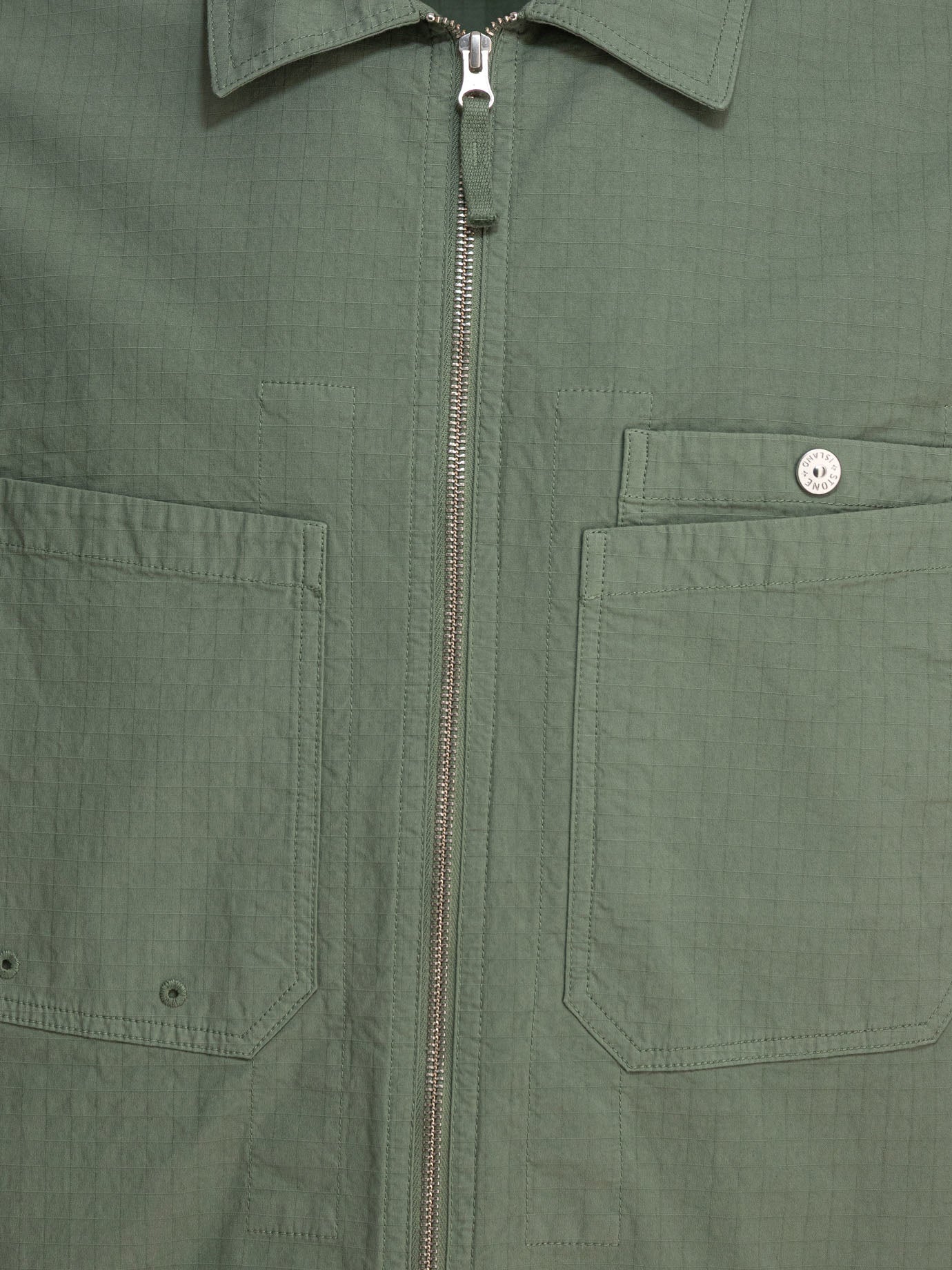 Stone Island Organic cotton ripstot stretch overshirt 15964821_M Green thumbnail_3