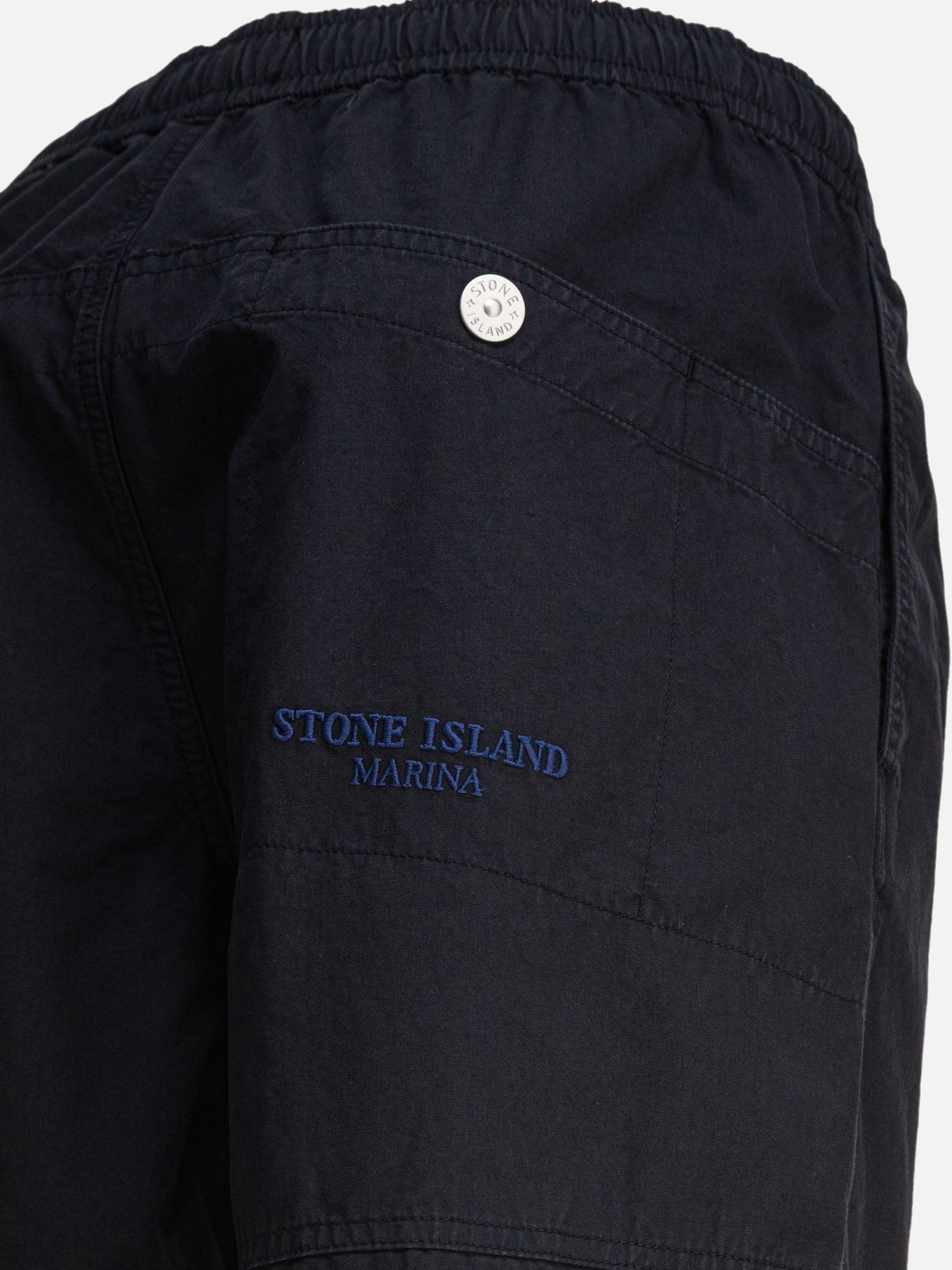 Stone Island Organic cotton canvas jogger trousers 18810149_30 Blue thumbnail_4