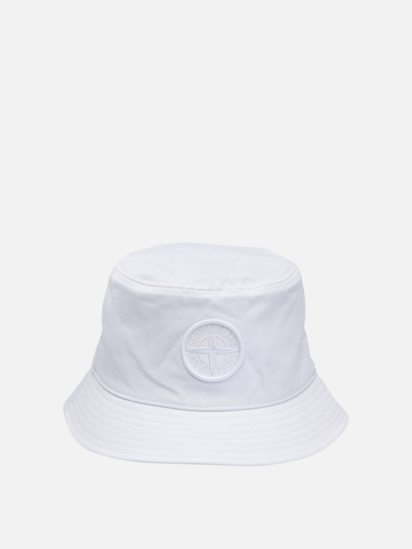 Bucket hats 100% cotton  White - Stone Island Men | PDP | VIETTI Online Store | Zoom-Modal
