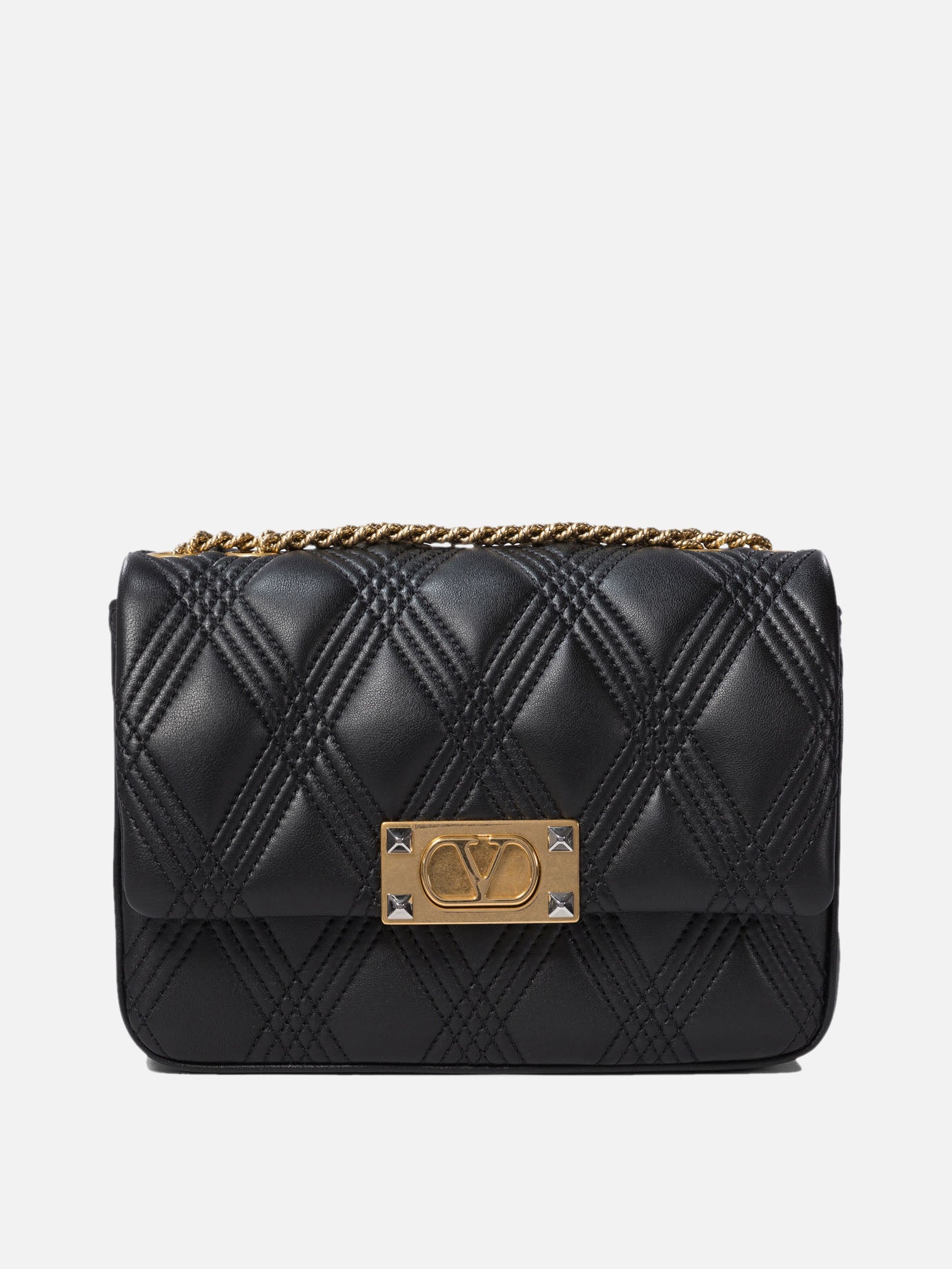 Valentino Garavani Medium &quot;Quiltie 67&quot; shoulder bag 10334153_UNI Black thumbnail_1