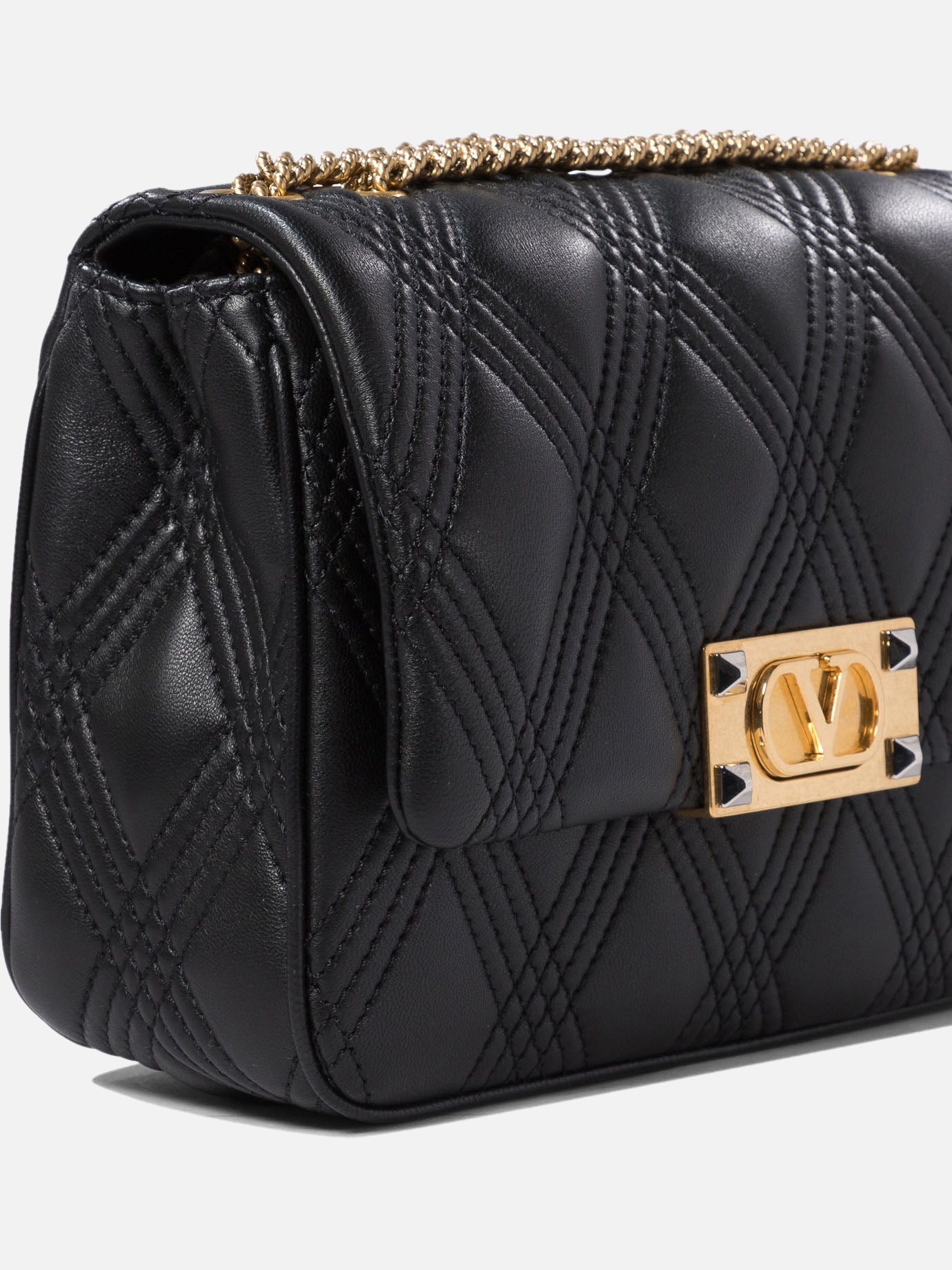 Valentino Garavani Medium &quot;Quiltie 67&quot; shoulder bag 10334153_UNI Black thumbnail_4