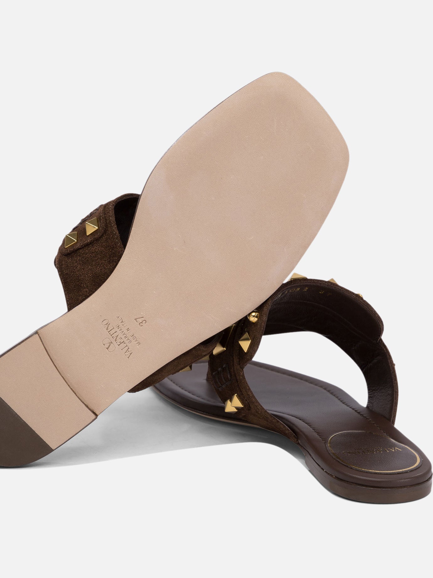 Valentino Garavani &quot;Plaster Caster&quot; slides 10556408_36 Brown thumbnail_5