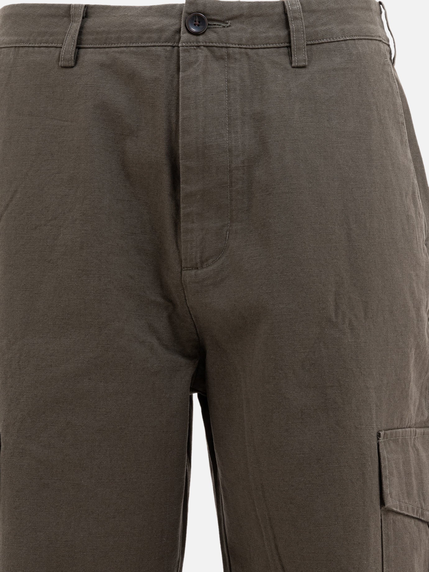 Cotton and linen cargo trousers