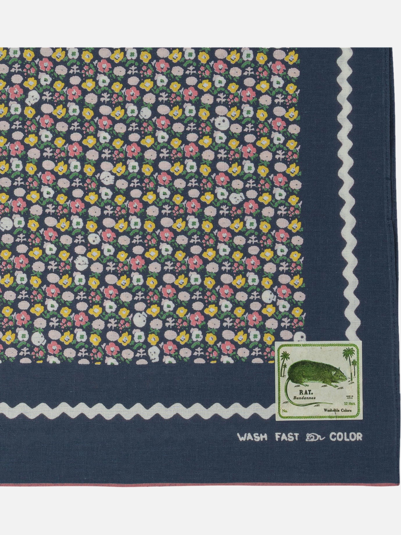 KAPITAL &quot;Skull &amp; Flower&quot; Scarf 25515892_UNI Blue thumbnail_2