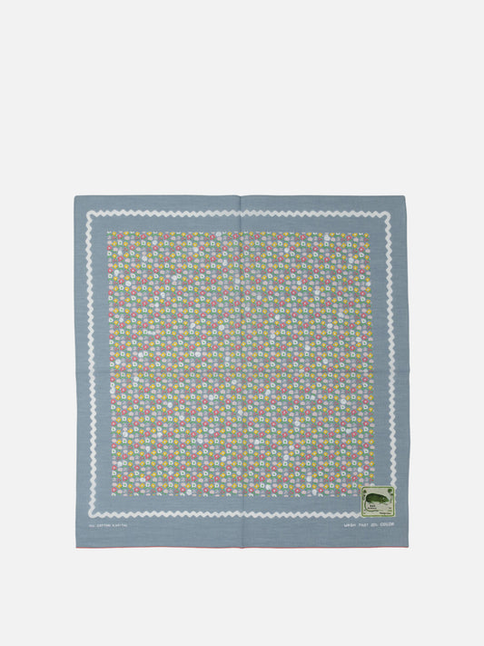 KAPITAL "Skull & Flower" Scarf 21216423_UNI Light blue 1