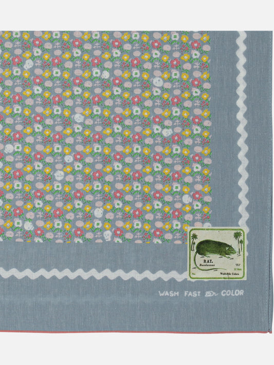 KAPITAL "Skull & Flower" Scarf 21216423_UNI Light blue 2