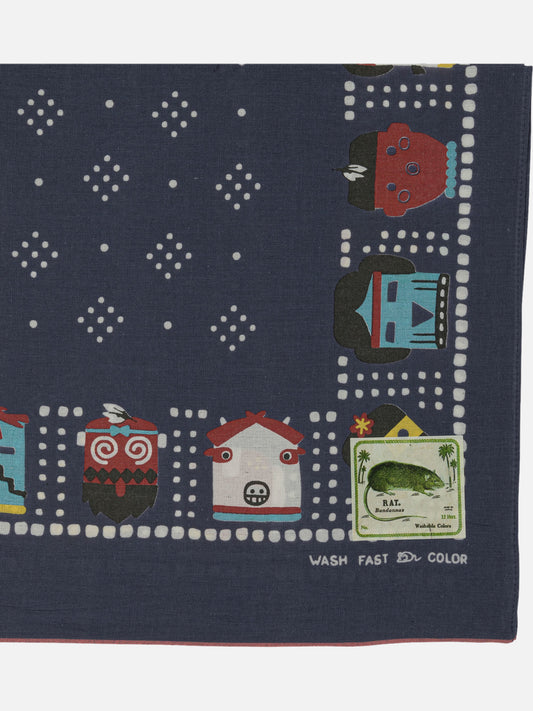 KAPITAL "Kachina & Peckish Rainbowy" Scarf 25918442_UNI Blue 2
