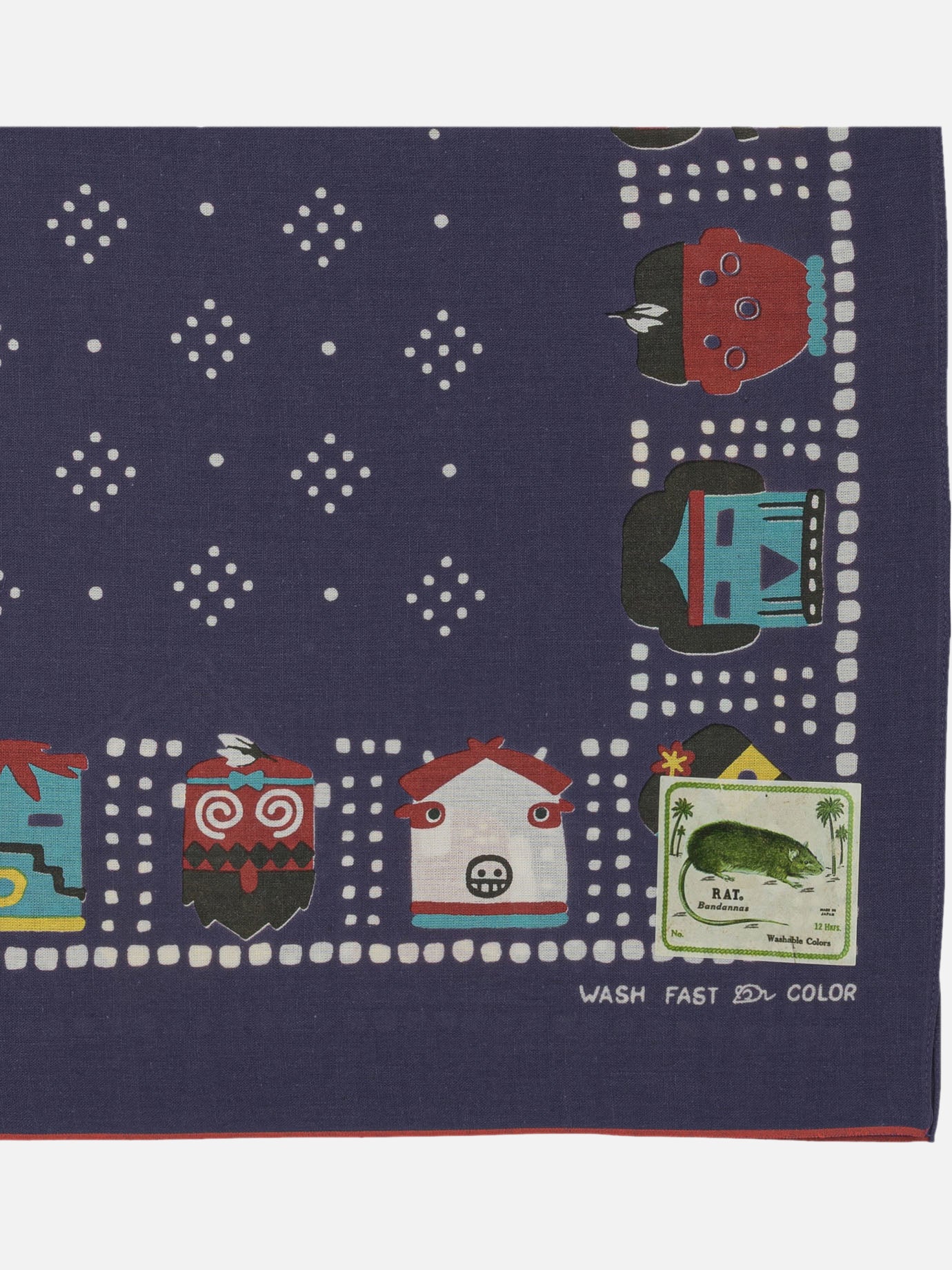 KAPITAL &quot;Kachina &amp; Peckish Rainbowy&quot; Scarf 23817936_UNI Blue thumbnail_2