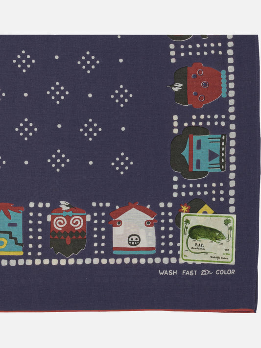 KAPITAL "Kachina & Peckish Rainbowy" Scarf 23817936_UNI Blue 2