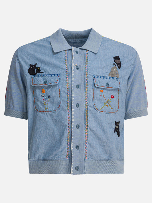 Casual shirts Embroidered  Light blue - KAPITAL Men | PLP | VIETTI Online Store 
