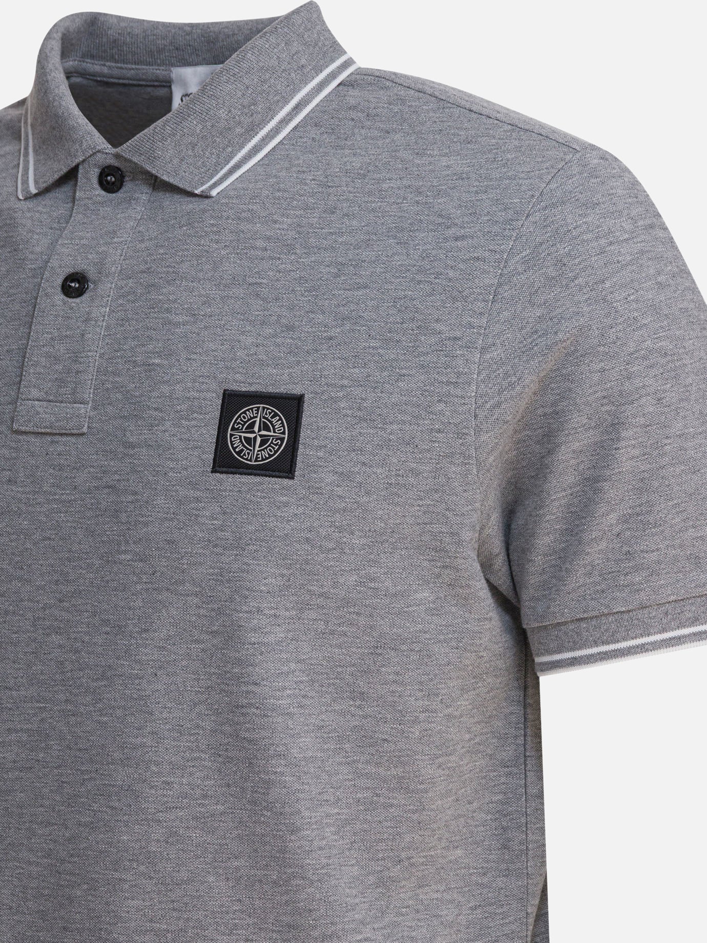 Polo shirts with buttons Logo  Grey - Stone Island Men | PDP | VIETTI Online Store | Zoom-Modal_4
