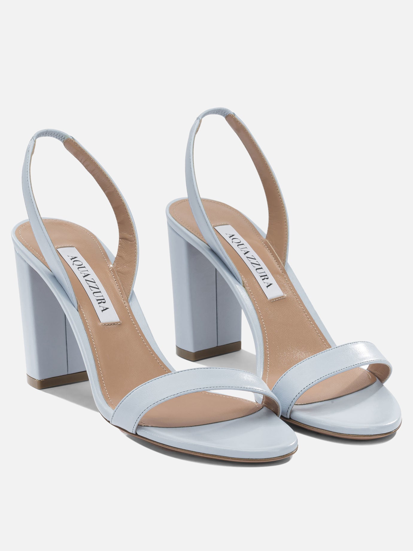 Heeled sandals 100% leather - 100% leather  Light blue - Aquazzura Women | PDP | VIETTI Online Store | thumbnail_2