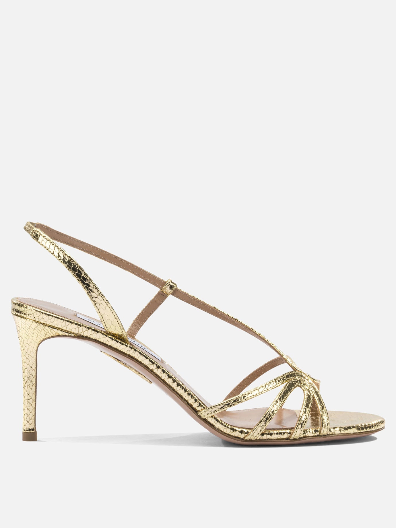 Heeled sandals 100% goat leather - 100% calf leather  Gold - Aquazzura Women | PDP | VIETTI Online Store | Zoom-Modal
