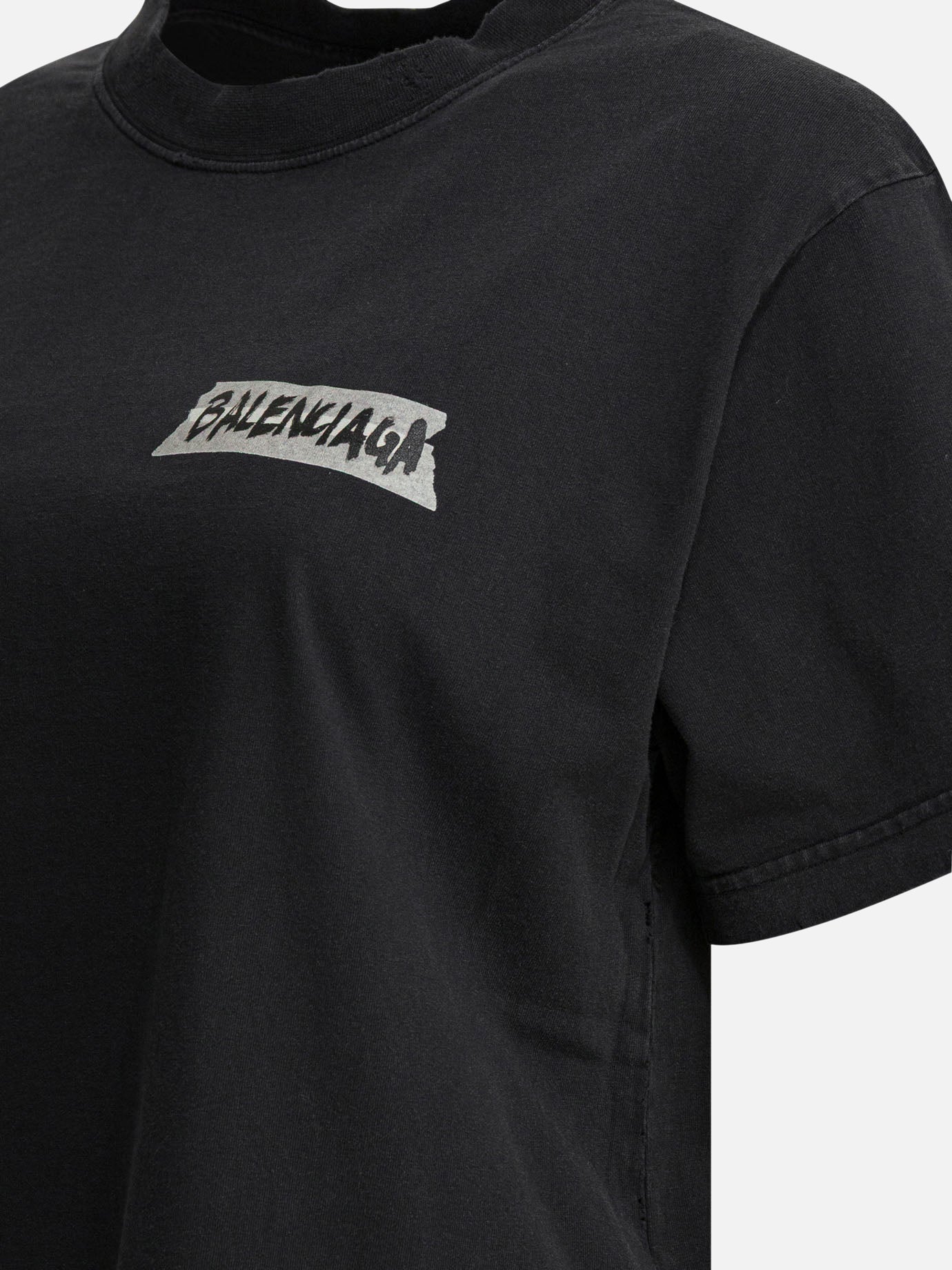 Crewneck t-shirts Logo  Black - Balenciaga Women | PDP | VIETTI Online Store | Zoom-Modal_4
