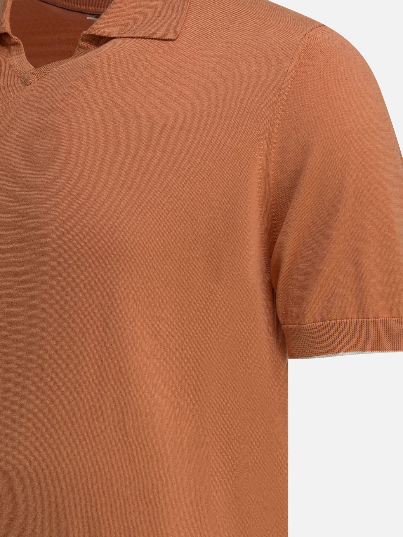Polo shirts without buttons Solid colour  Orange - Brunello Cucinelli Men | PDP | VIETTI Online Store | Zoom-Modal_4
