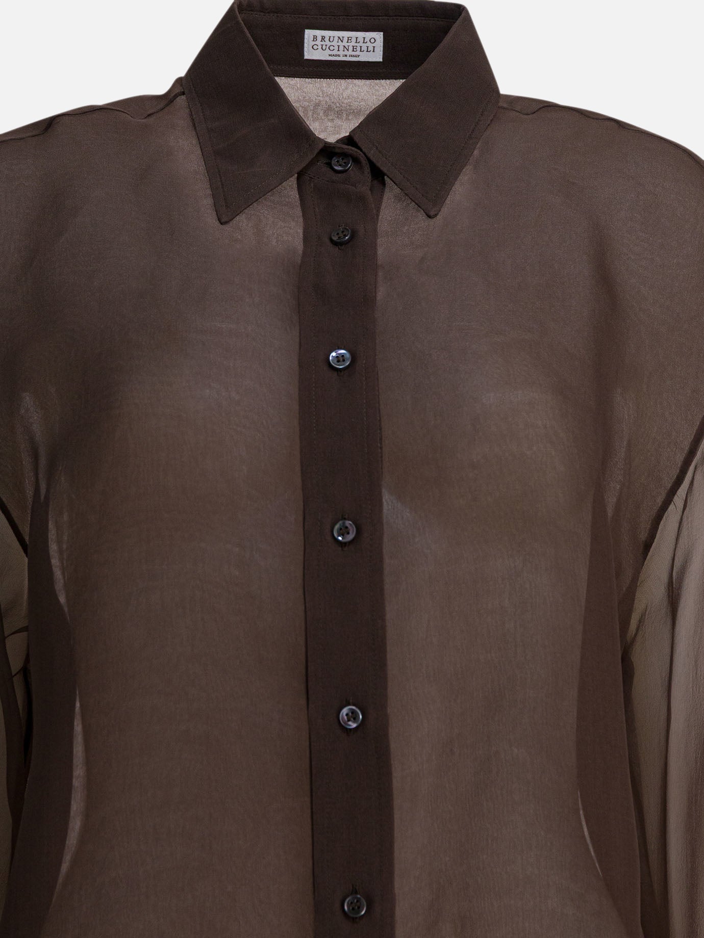 Casual shirts Solid colour  Brown - Brunello Cucinelli Women | PDP | VIETTI Online Store | Zoom-Modal_3
