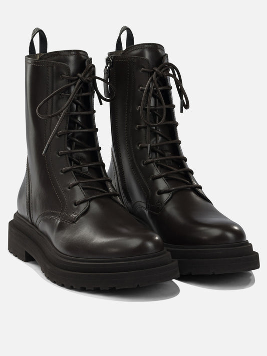 Lace-up boots 100% leather - 100% leather  Brown - Brunello Cucinelli Women | PDP | VIETTI Online Store | 2

