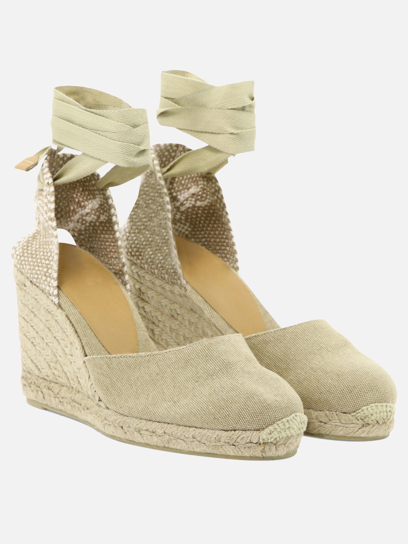 Heeled espadrilles 100% cotton - 100% rubber  Beige - Castañer Women | PDP | VIETTI Online Store | thumbnail_2