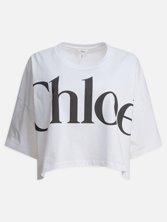 Crewneck t-shirts Logo  White - Chloé Women | VIETTI Online Store 
