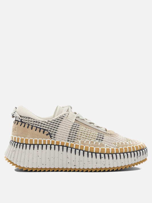 Low top sneakers 100% polyester - 100% calf leather  Beige - Chloé Women | PDP | VIETTI Online Store 
